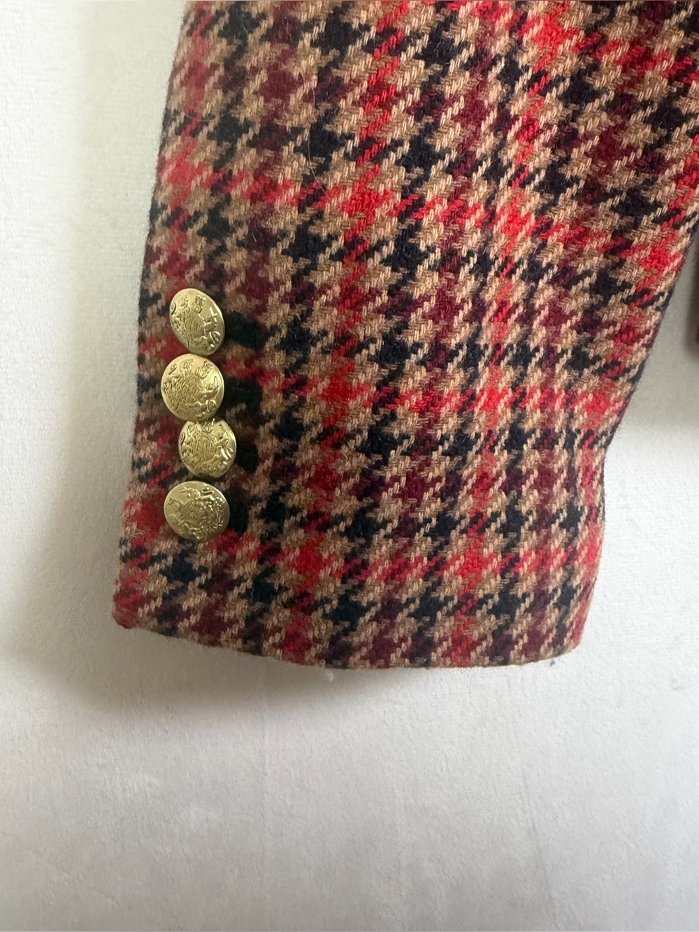 J Crew Women’s Sz 8 Schoolboy Blazer Wool Houndstooth Plaid Preppy Academia - Picture 3 of 12